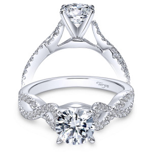 Taryn 14k White Gold Round Twisted Engagement Ring TE7805W44JJ