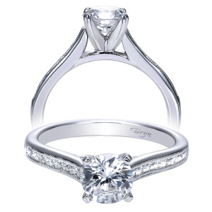 Taryn 14k White Gold Round Straight Engagement Ring TE7985W44JJ