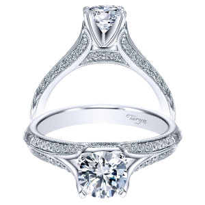 Taryn 14k White Gold Round Split Shank Engagement Ring TE7998W44JJ