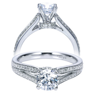 Taryn 14k White Gold Round Split Shank Engagement Ring TE8001W44JJ