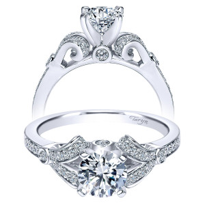 Taryn 14k White Gold Round Split Shank Engagement Ring TE8004W44JJ