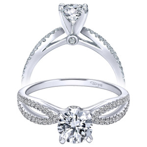 Taryn 14k White Gold Round Split Shank Engagement Ring TE8129W44JJ