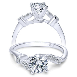 Taryn 14k White Gold Round Bypass Engagement Ring TE8131W44JJ