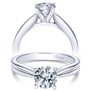 Taryn 14k White Gold Round Solitaire Engagement Ring TE8134W4JJJ