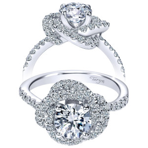 Taryn 14k White Gold Round Double Halo Engagement Ring TE8143W44JJ