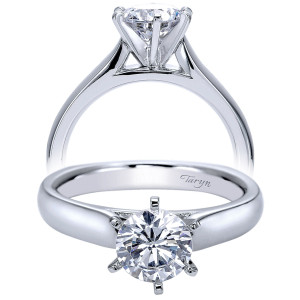 Taryn 14k White Gold Round Solitaire Engagement Ring TE8180W4JJJ