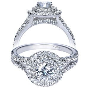 Taryn 14k White Gold Round Double Halo Engagement Ring TE8202W44JJ