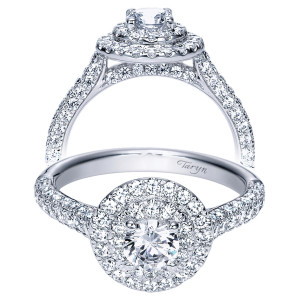 Taryn 14k White Gold Round Double Halo Engagement Ring TE8208W44JJ