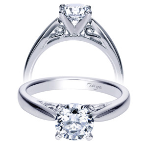 Taryn 14k White Gold Round Solitaire Engagement Ring TE8293W4JJJ