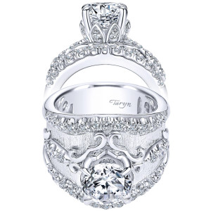 Taryn 18K White Gold Round Straight Engagement Ring TE8449W83JJ