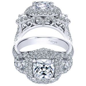 Taryn 18K White Gold Round Halo Engagement Ring TE8470W83JJ