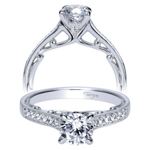 Taryn 14k White Gold Round Straight Engagement Ring TE8594W44JJ