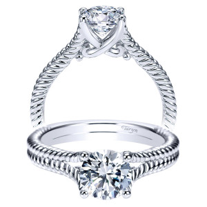 Taryn 14k White Gold Round Split Shank Engagement Ring TE8692W4JJJ
