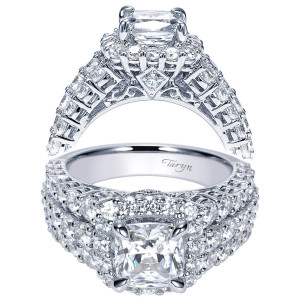 Taryn 14k White Gold Cushion Cut Halo Engagement Ring TE8746W44JJ