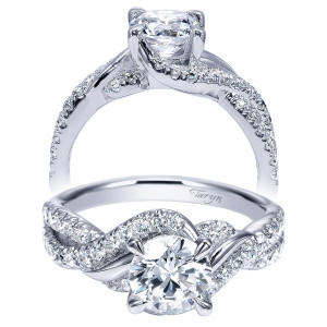 Taryn 14k White Gold Round Twisted Engagement Ring TE8749W44JJ