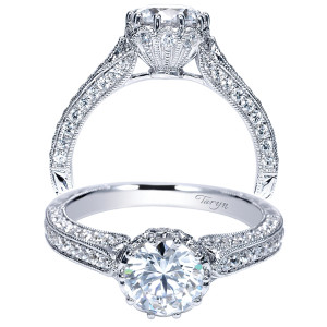 Taryn 14k White Gold Round Straight Engagement Ring TE8751W44JJ