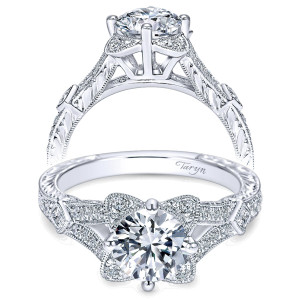 Taryn 14k White Gold Round Split Shank Engagement Ring TE8790W44JJ