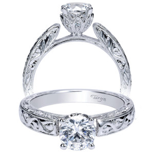 Taryn 14k White Gold Round Straight Engagement Ring TE8844W44JJ