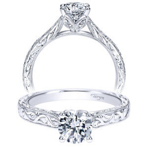 Taryn 14k White Gold Round Straight Engagement Ring TE8845W44JJ