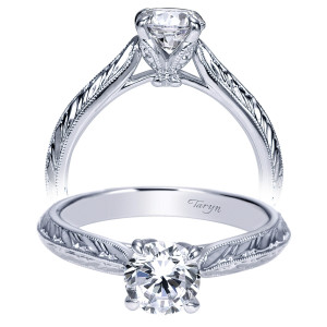 Taryn 14k White Gold Round Straight Engagement Ring TE8846W4JJJ