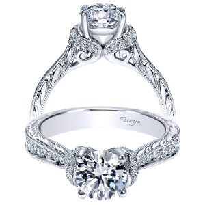 Taryn 14k White Gold Round Straight Engagement Ring TE8852W44JJ