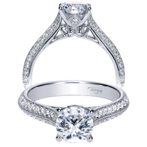 Taryn 14k White Gold Round Straight Engagement Ring TE8887W44JJ