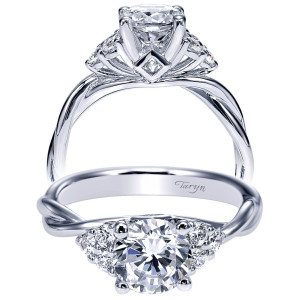 Taryn 14k White Gold Round Twisted Engagement Ring TE8952W44JJ