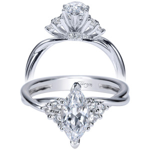 Taryn 14k White Gold Marquise Twisted Engagement Ring TE8954W44JJ