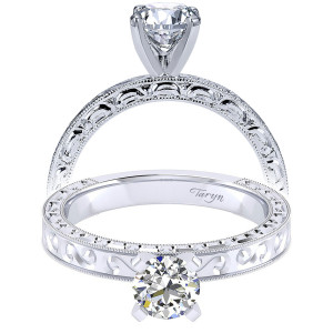 Taryn 14k White Gold Round Straight Engagement Ring TE9022W4JJJ