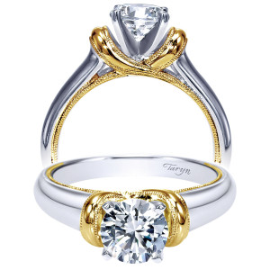 Taryn 14k White/Yellow Gold Round Straight Engagement Ring TE9023M4JJJ
