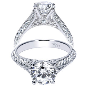 Taryn 14k White Gold Round Split Shank Engagement Ring TE9040W44JJ