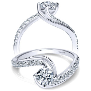 Taryn 14k White Gold Round Bypass Engagement Ring TE9073W44JJ