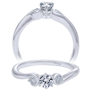 Taryn 14k White Gold Round 3 Stone Engagement Ring TE910071W44JJ