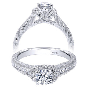 Taryn 14k White Gold Round Straight Engagement Ring TE910215W44JJ
