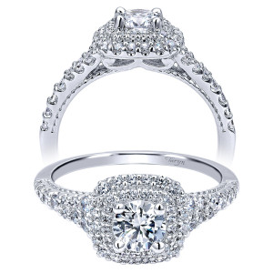 Taryn 14k White Gold Round Double Halo Engagement Ring TE911876R0W44JJ
