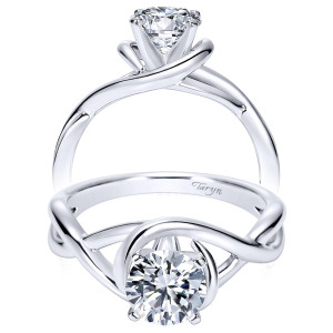Taryn 14k White Gold Round Twisted Engagement Ring TE9179W4JJJ