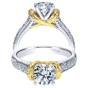 Taryn 14K White/Yellow Round Straight Engagement Ring TE9238M44JJ