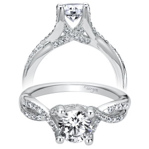 Taryn 14k White Gold Round Split Shank Engagement Ring TE9285W44JJ