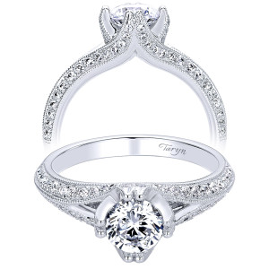 Taryn 14k White Gold Round Straight Engagement Ring TE9357W44JJ