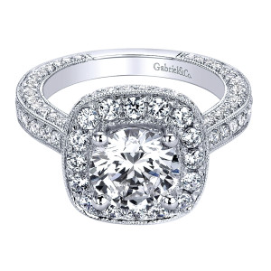 Gabriel 14 Karat Round Halo Engagement Ring ER9424W44JJ