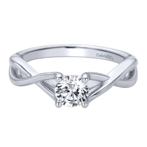 Gabriel 14 Karat Round Bypass Engagement Ring ER9552W4JJJ