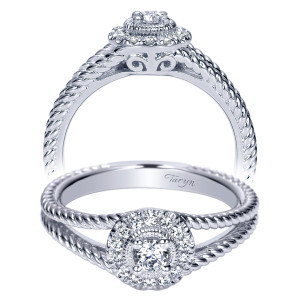 Taryn 14k White Gold Round Halo Engagement Ring TE98437W44JJ