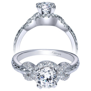 Taryn 14k White Gold Round Halo Engagement Ring TE98604W44JJ