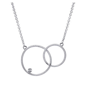 Gabriel Fashion Silver Scalloped Silver Necklace NK3781SV5JJ