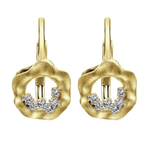 Gabriel Fashion 14 Karat Organic Leverback Earrings EG12466Y45JJ