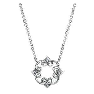 Gabriel Fashion Silver Blossoming Heart Necklace NK4007SV5JJ
