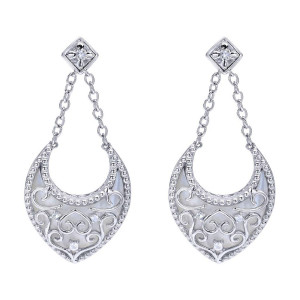 Gabriel Fashion Silver Roman Drop Earrings EG11844SVJMC