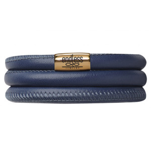 Endless Jewelry Blue Triple Bracelet Gold Lock 12504