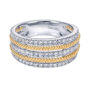 Gabriel Fashion 14 Karat Two-Tone Hampton Diamond Ladies' Ring LR6153M45JJ