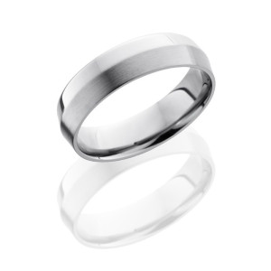 Lashbrook 6P Satin-Polish Titanium Wedding Ring or Band